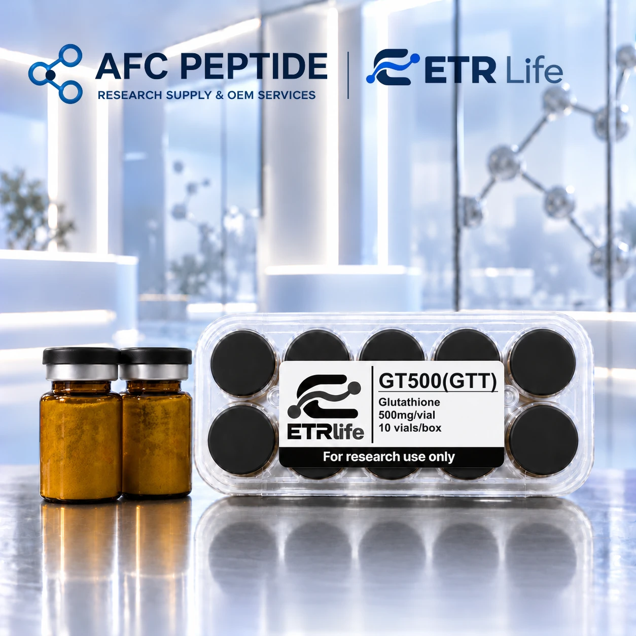Glutathione research product packaging