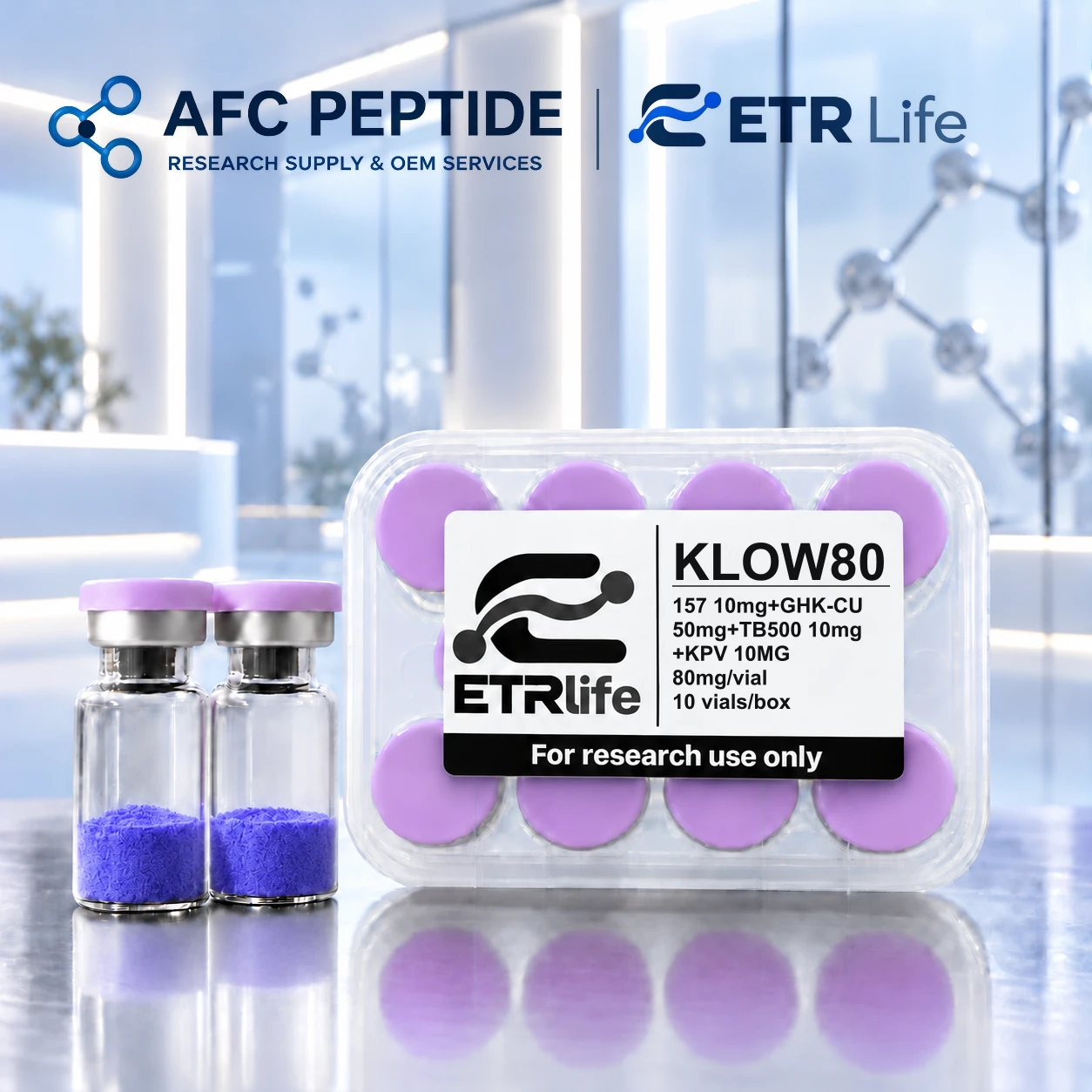 157 10mg+GHK-CU 50mg+TB500 10mg +KPV 10MG research product packaging